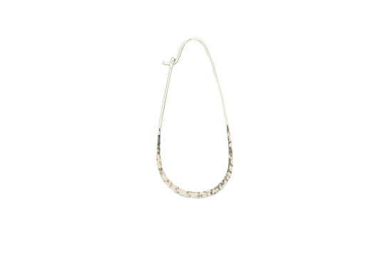 Elongated Tear Drop Hoop Earrings