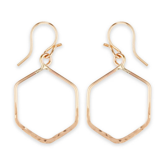 Hammered Hexagon 26mm Earring