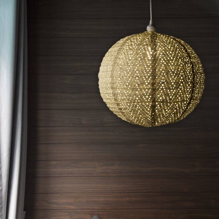 Stella Nova Outdoor Pendent Light - Chevron 18" Pearl