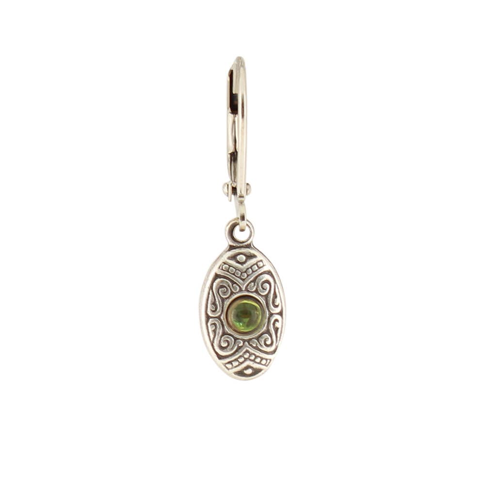 Etched Oval Earring