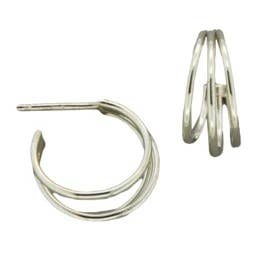 Triple Wire Post Hoop Earring