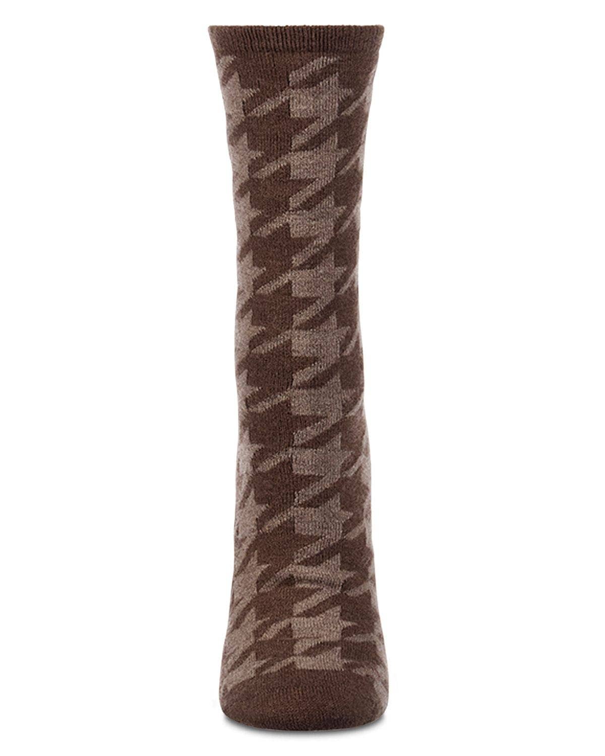Houndstooth Cashmere Crew