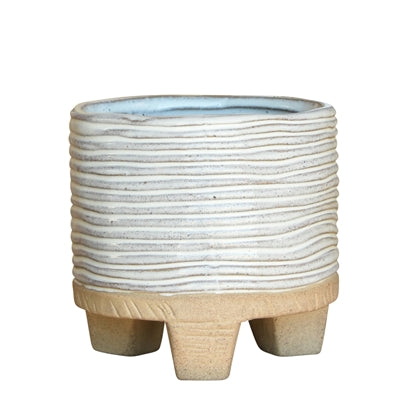 Horizontal Striped 3 Post Cachepot 4"