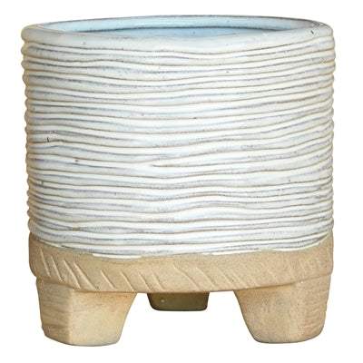 Horizontal Striped 3 Post Cachepot 6"