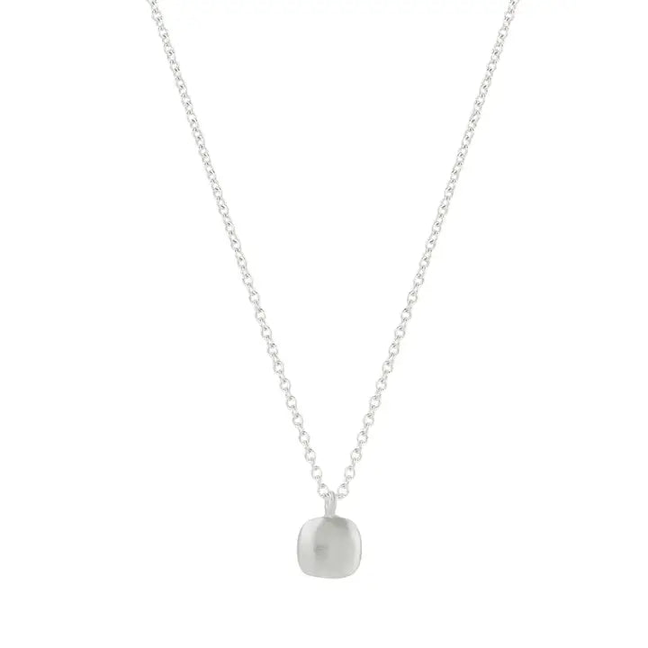 Puffy SQ silver necklace