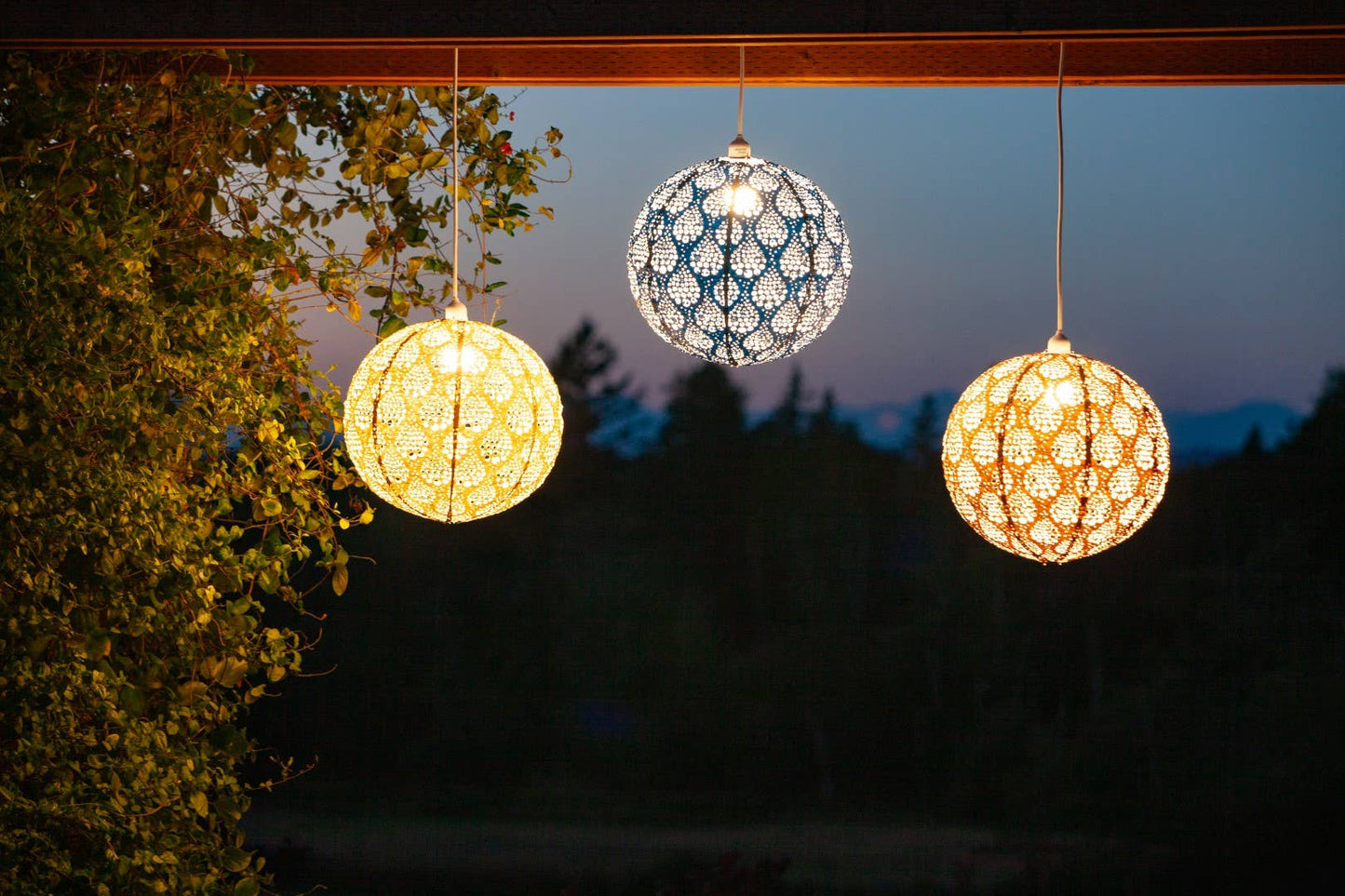 Stella Nova Outdoor Pendent Light - Dewdrop 18" Blue