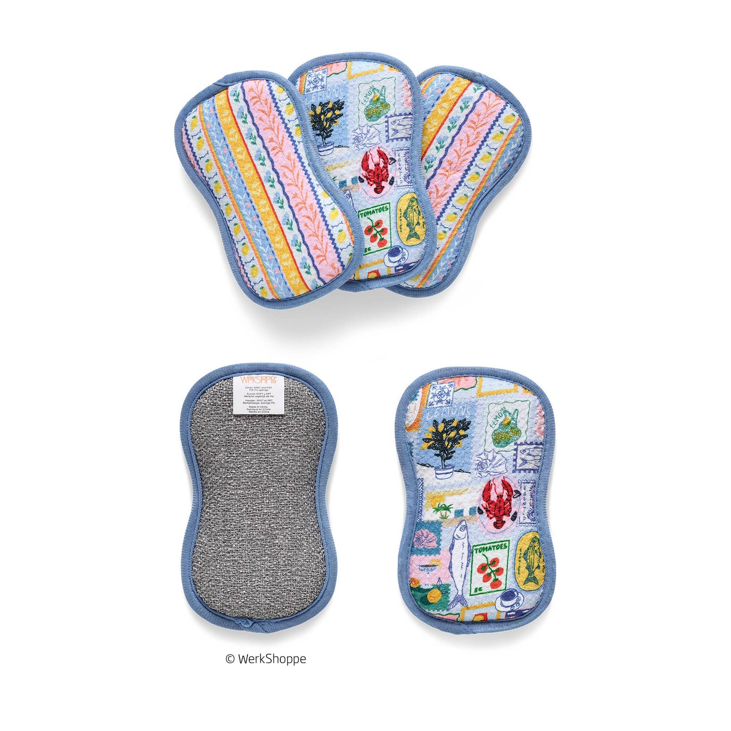 Mediterranean Summer Microfiber Scrubbie Set