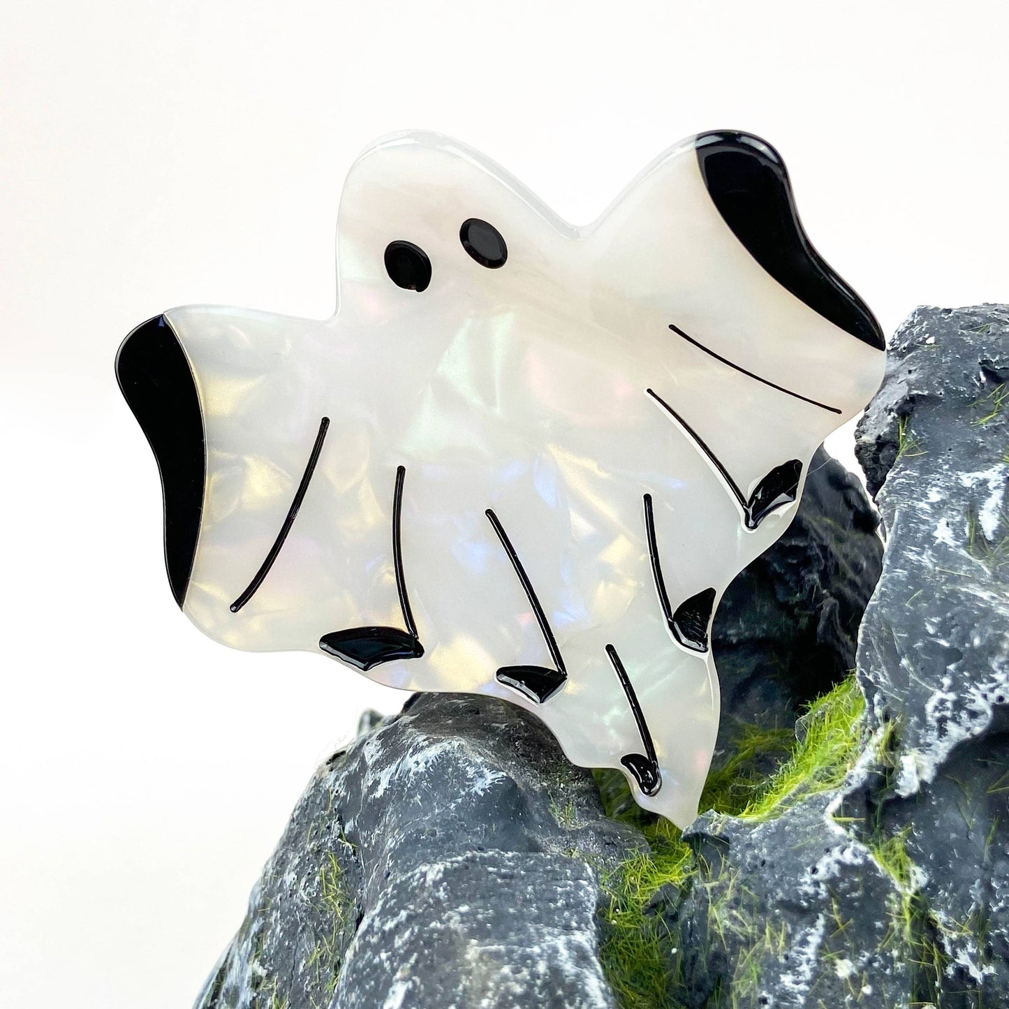 White Ghost Hair Claw Clip, Cute Halloween Hair Clip