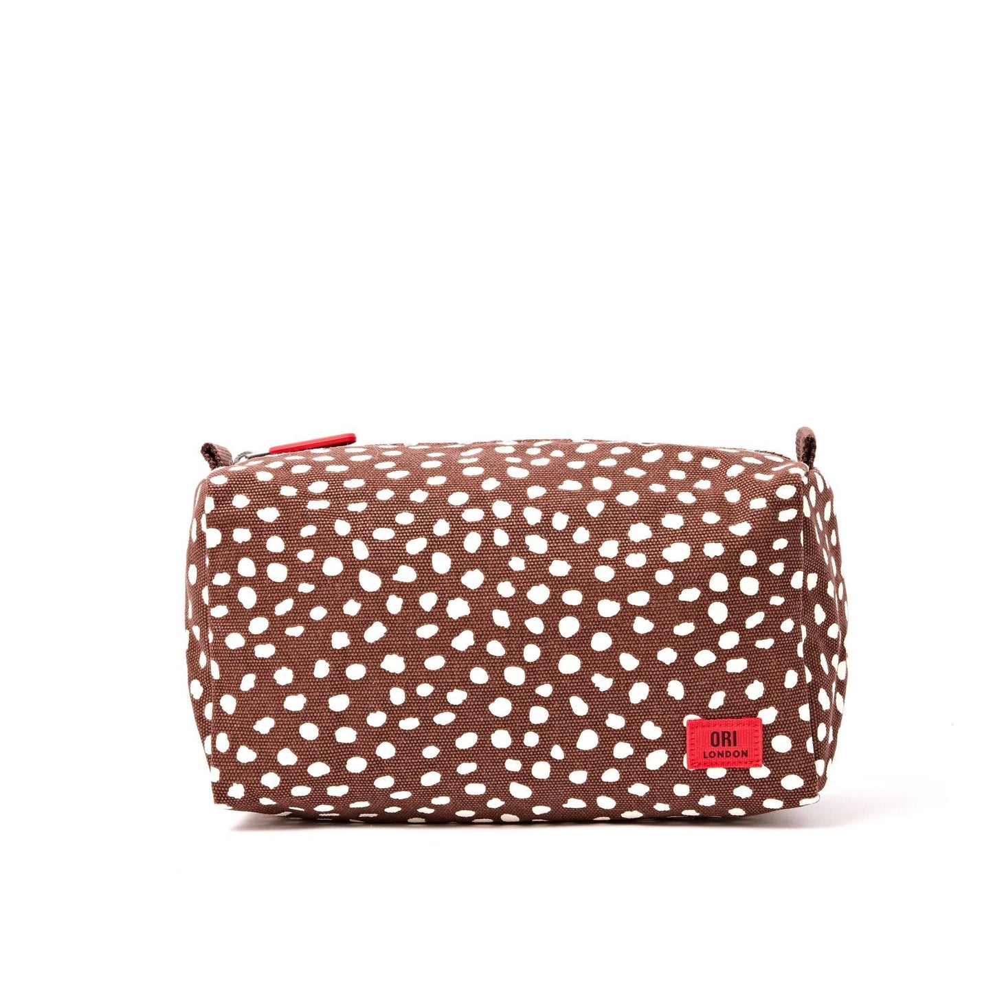 Mayfair Wash Bag in Brown Spot Cotton Canvas
