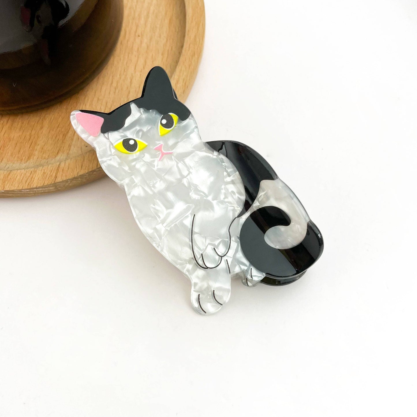 Cow Cat & Orange Cat Hair Clips, Cute Animal Claw Clip