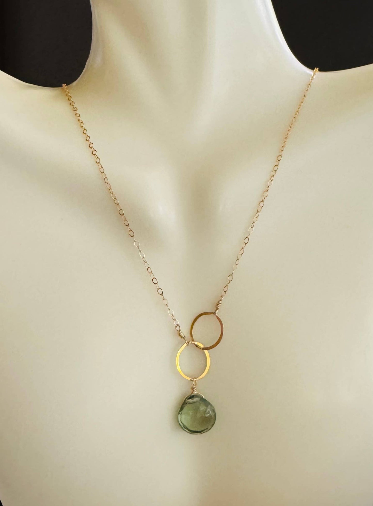 Blue Topaz Asymmetrical Gold Necklace