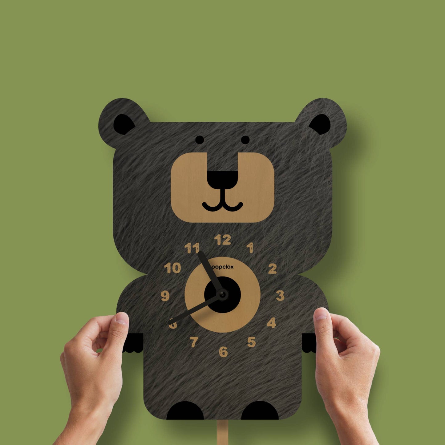Bear Pendulum Clock - Wood
