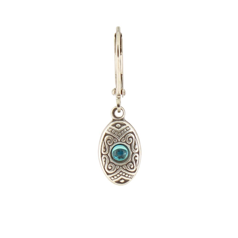 Etched Oval Earring