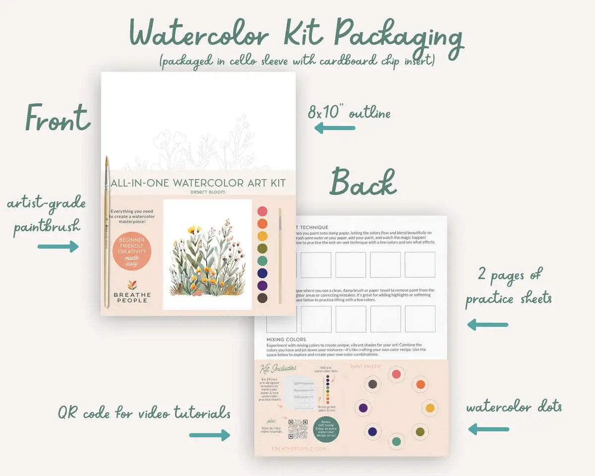 All-In-One Beginner Watercolor Paint Set - Butterflies