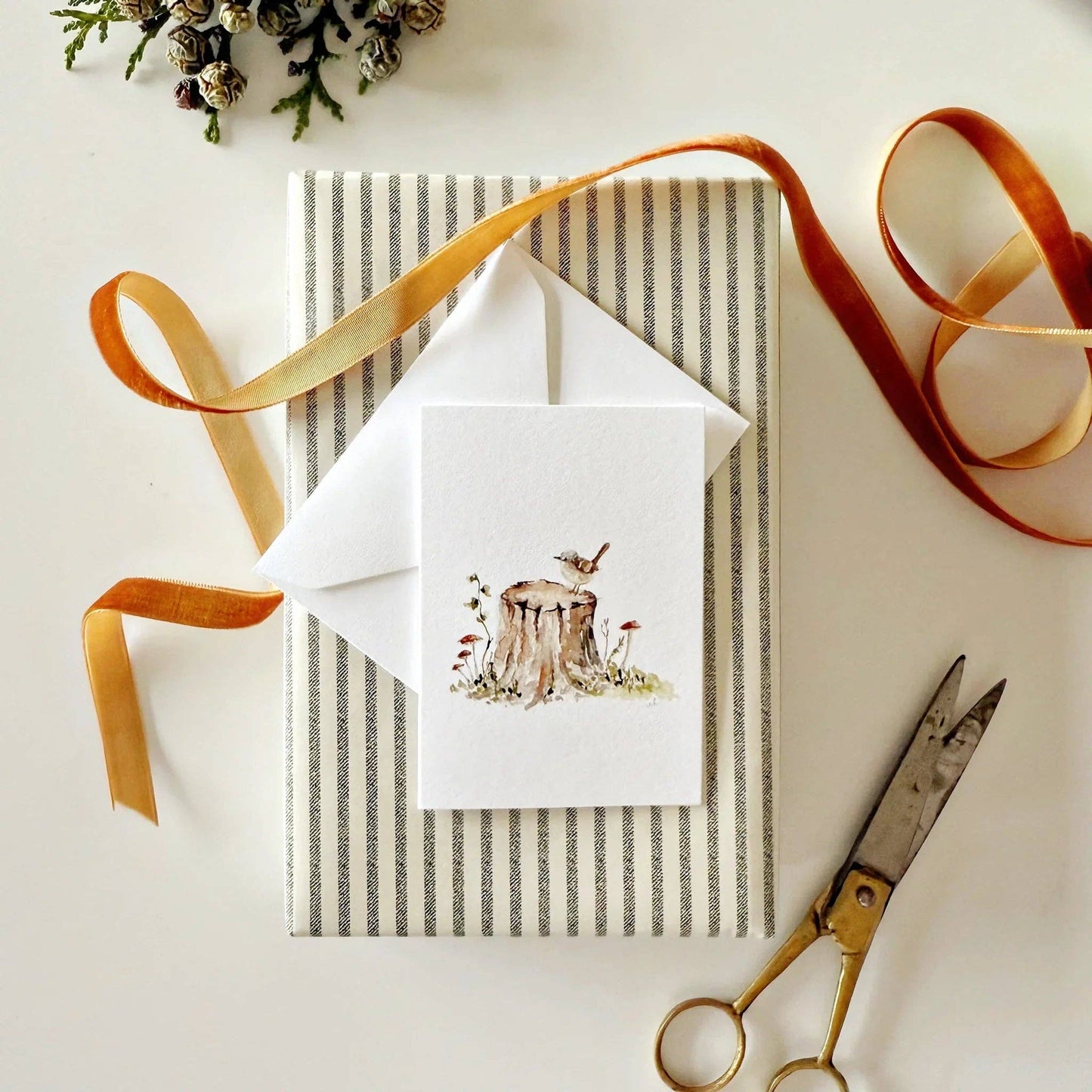 Tree stump mini enclosure notecard