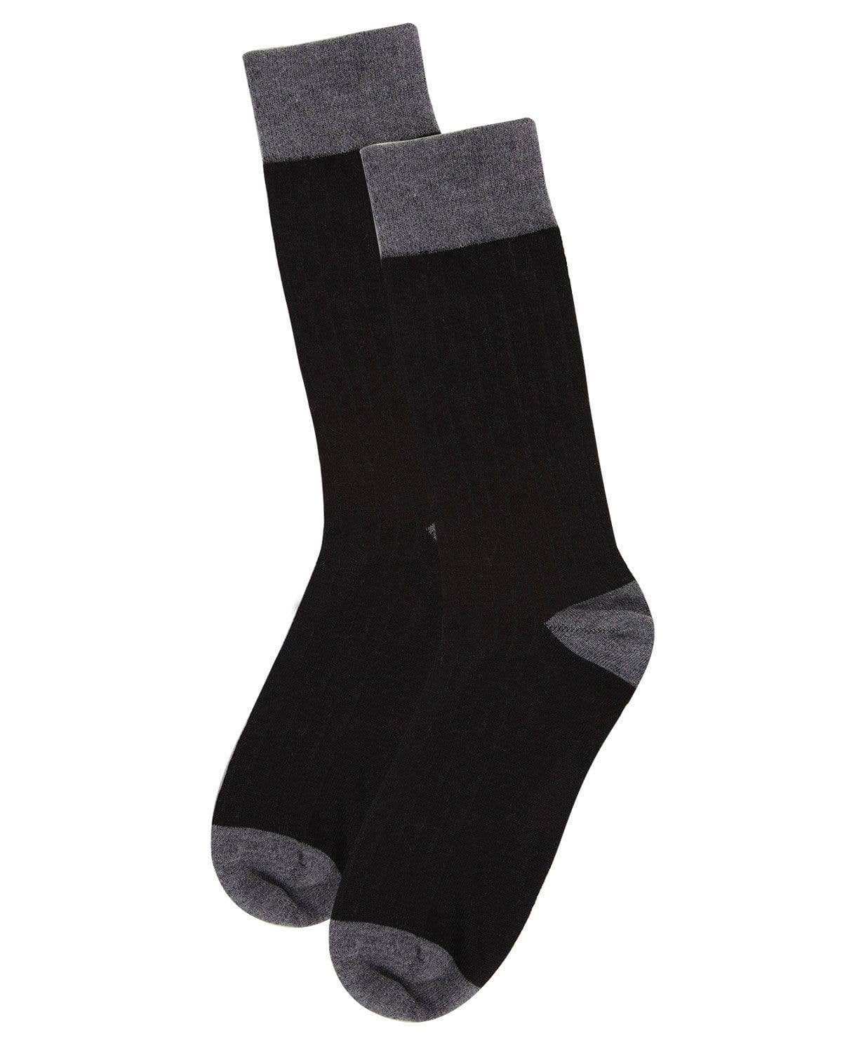 MeMoi Rib Knit Cashmere Men's Crew Socks