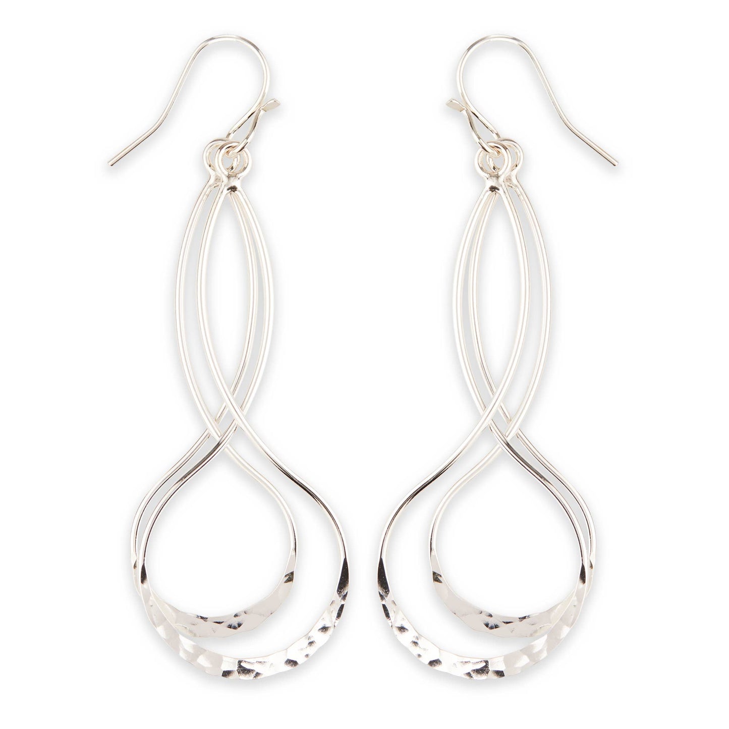 Double Drop Hammered Earring