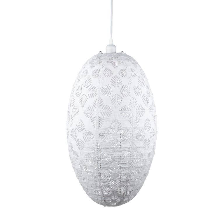 Stella Nova Outdoor Pendent Light- Geo Palm 22" White