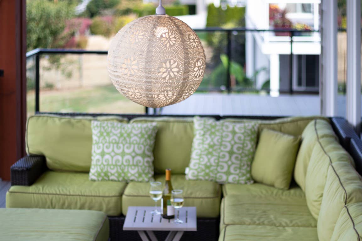 Stella Nova Outdoor Pendent Light - Boho 18"  Pearl