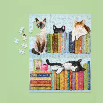 Cats on Books 250 Piece Puzzle Cat Lover Gift