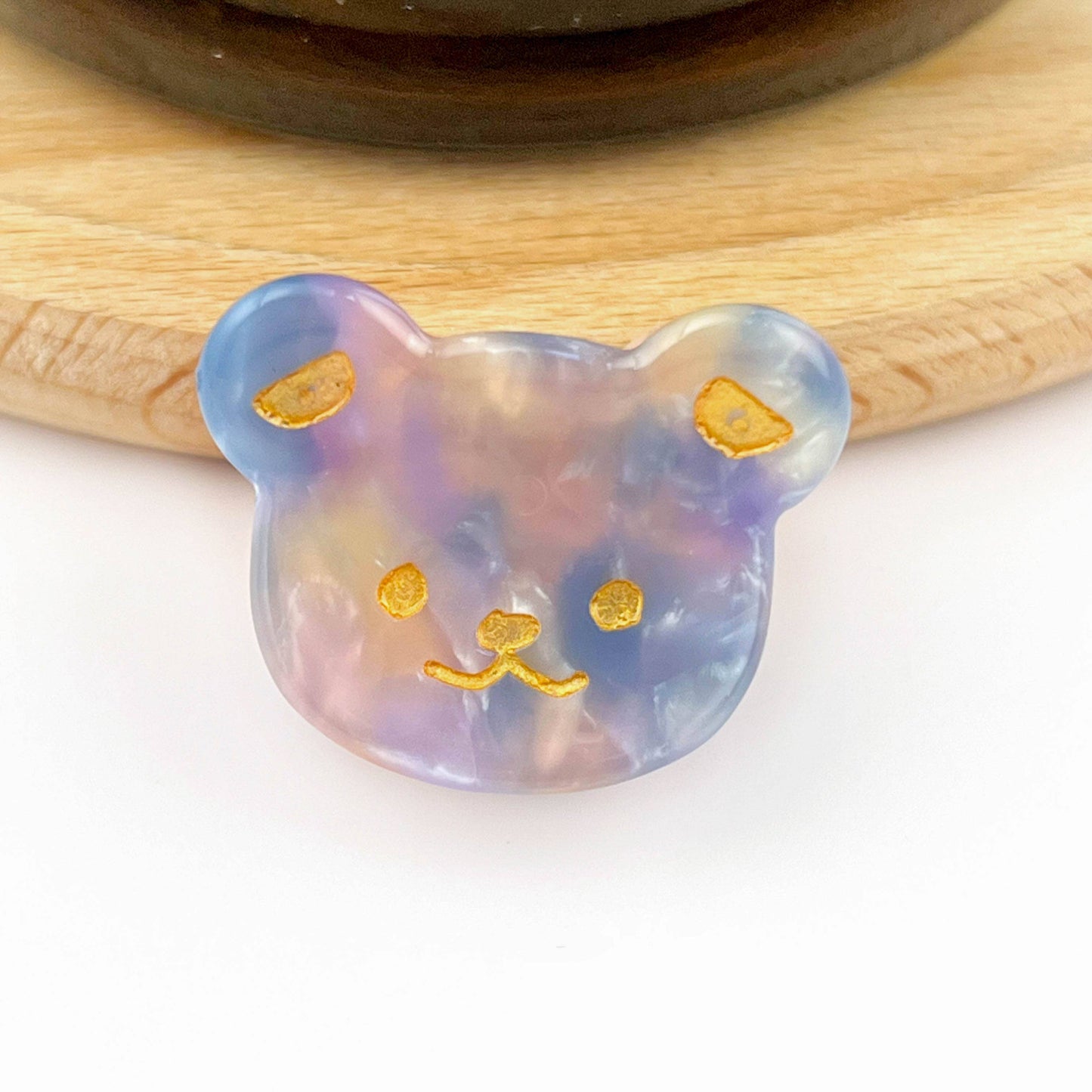 Cute Bear Head Mini Claw Clip, Acetate Children's Hair Clip