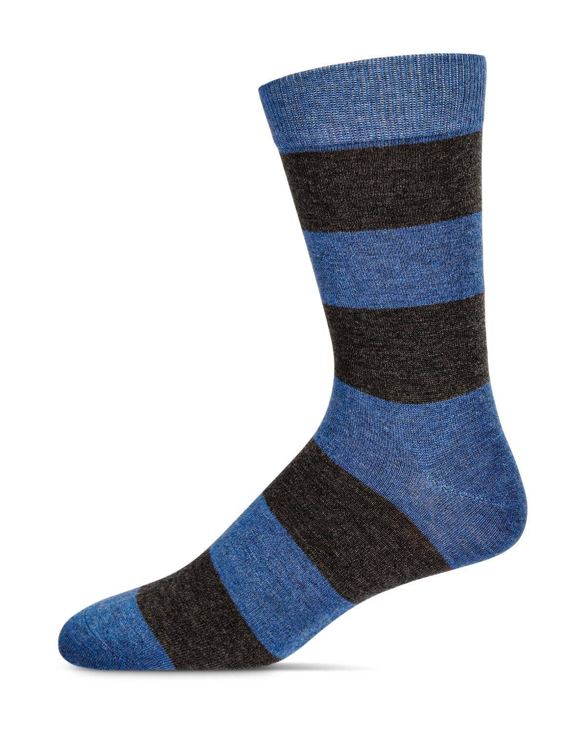 Men's Striped Luxuriously Soft Cashmere Blend Crew Sock