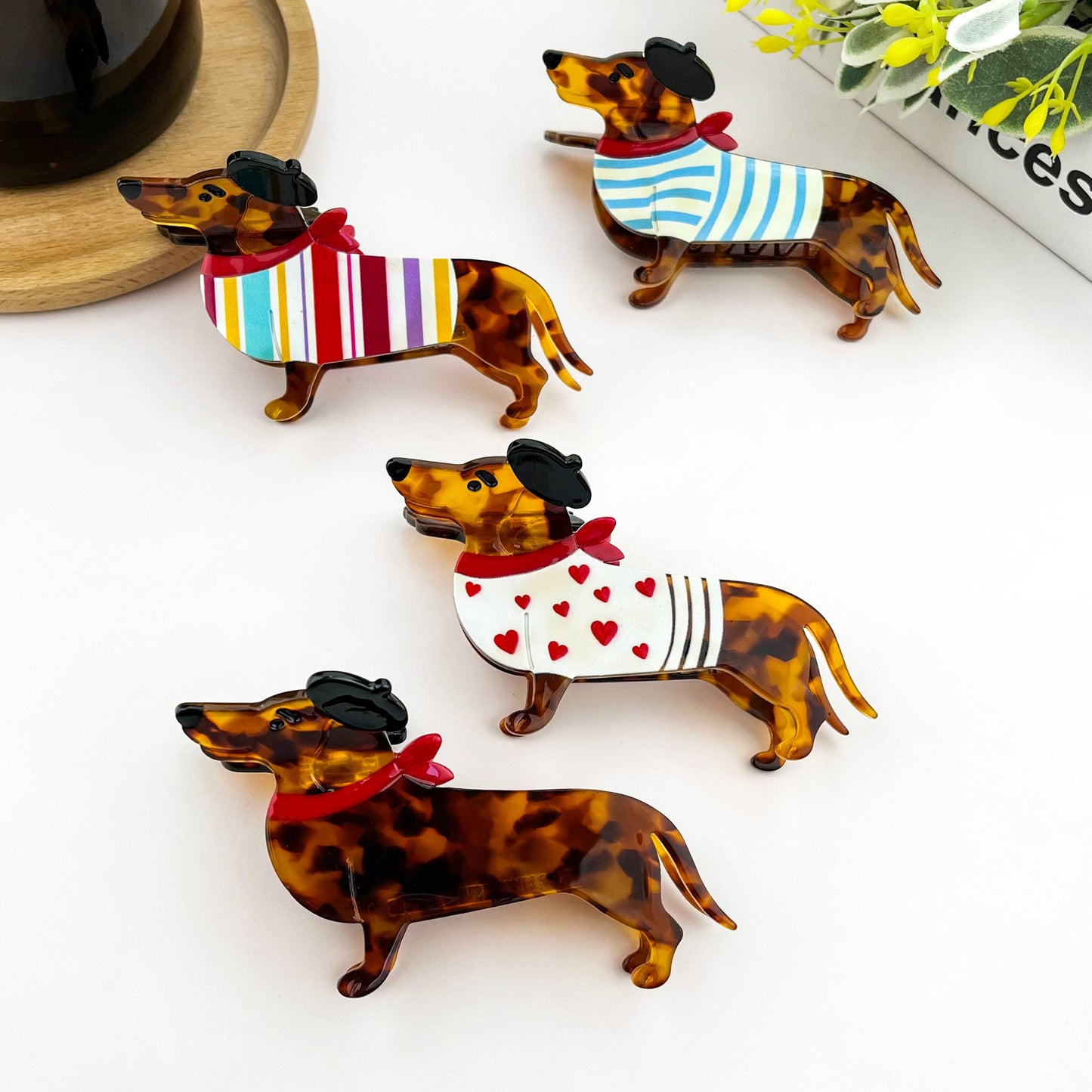 Cute Dog Hair Claw Clip, Acetate Animal Hair Clip