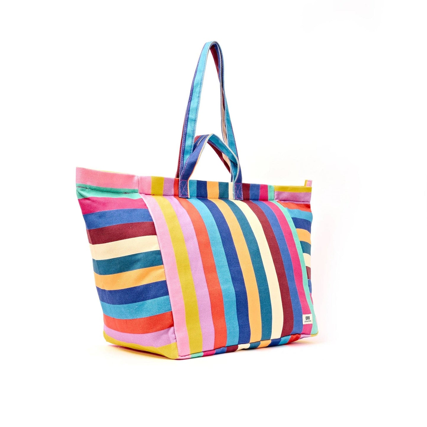 Marleybone Tote in Wide Stripe Multi Cotton Canvas