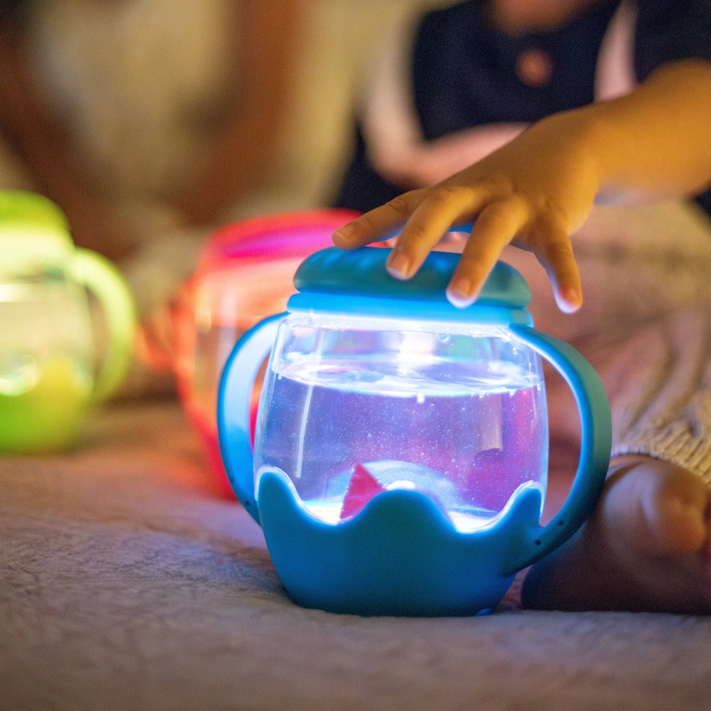 Glo Pals Mini Sensory Jar and Silicone Fun Filler Bundle - Blue