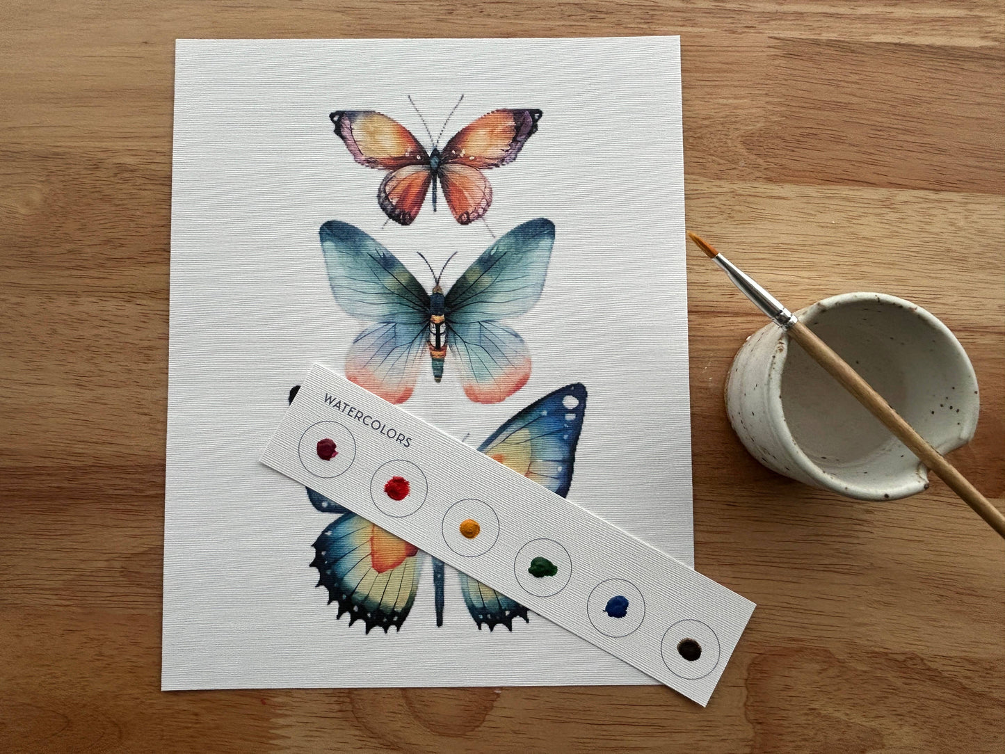 All-In-One Beginner Watercolor Paint Set - Butterflies