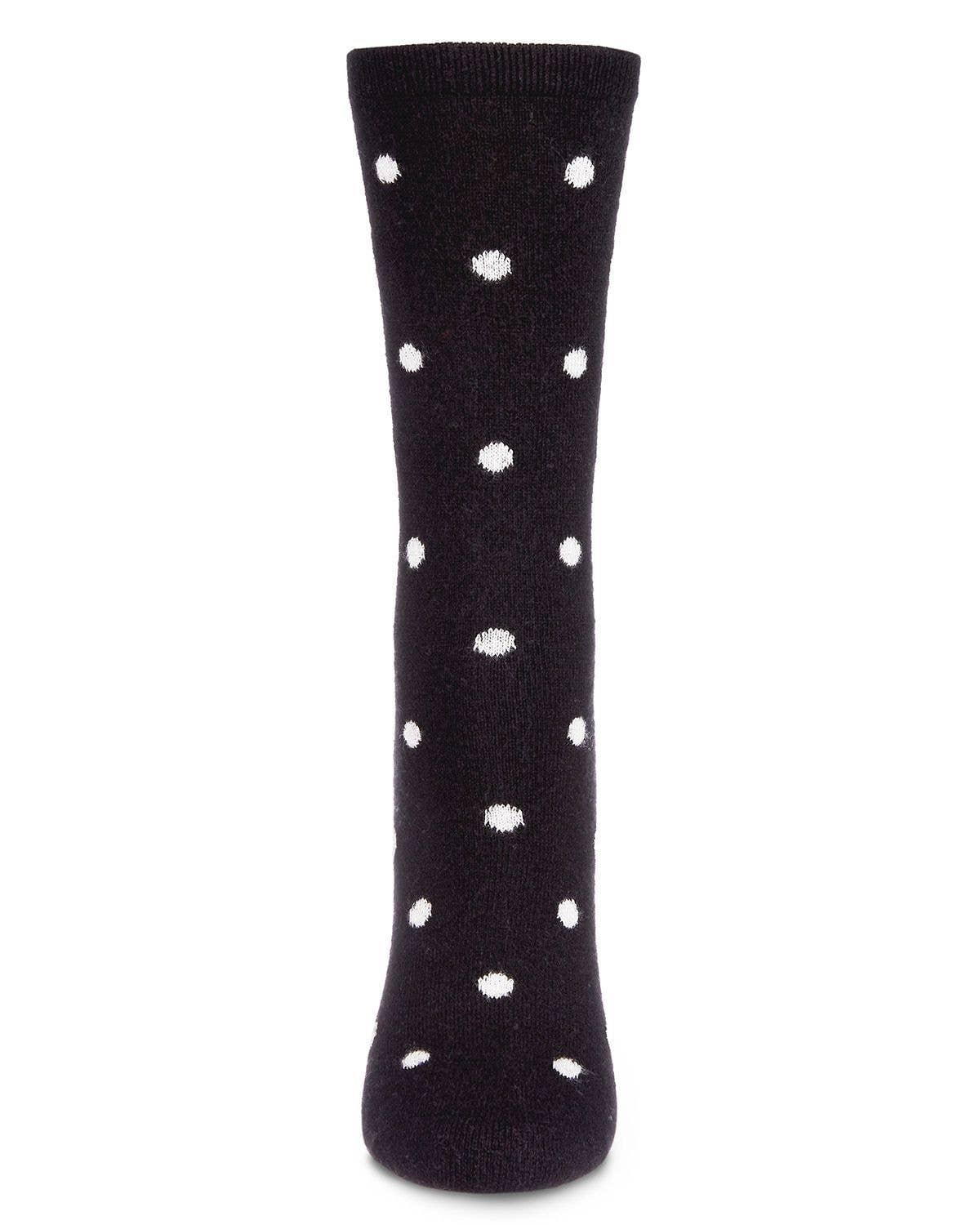 MeMoi Womens Polka Dot Cashmere Blend Crew Socks