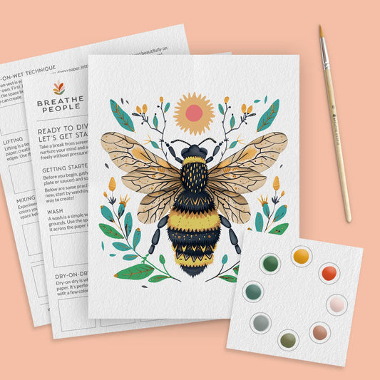 All-In-One Beginner Watercolor Paint Set - Honey Bee