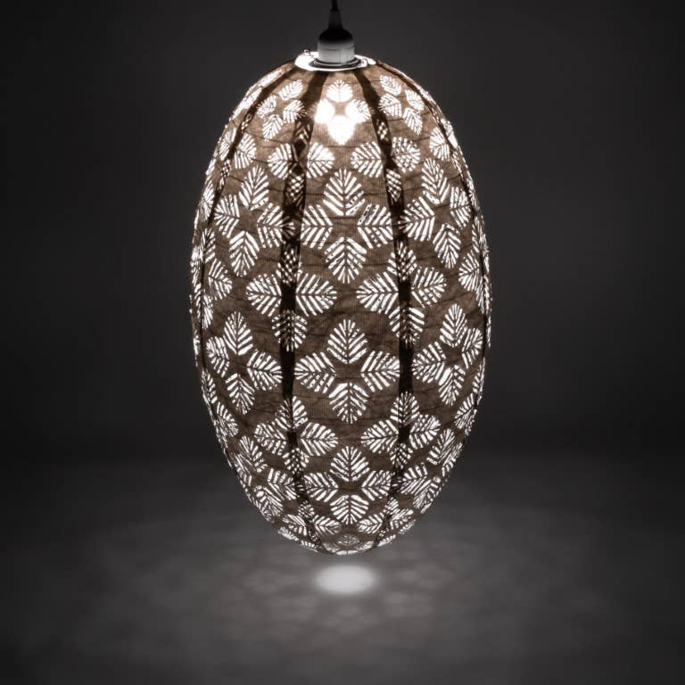 Stella Nova Outdoor Pendent Light- Geo Palm 22" White