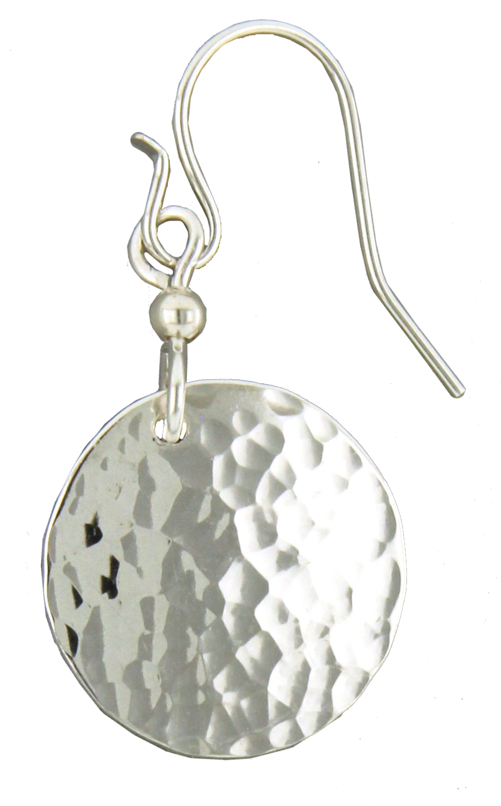 Hammered Round Disc Earring