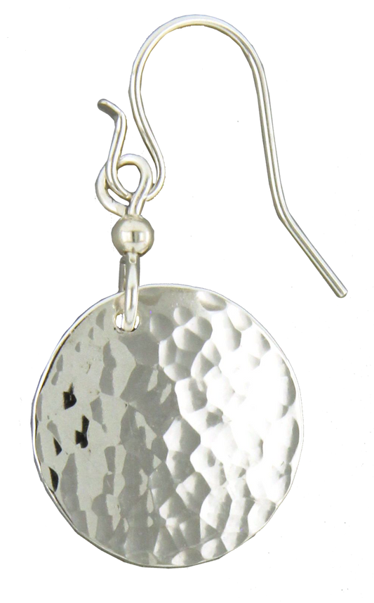 Hammered Round Disc Earring