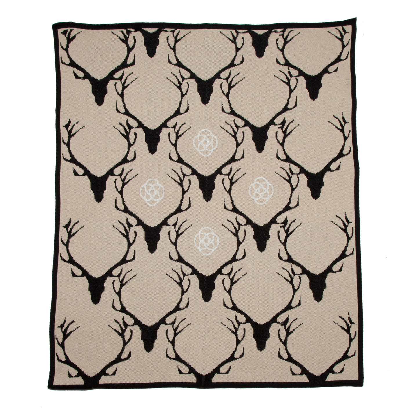 Stag Longhorn - Cotton Knit Throw Blanket | Rustic Cabin