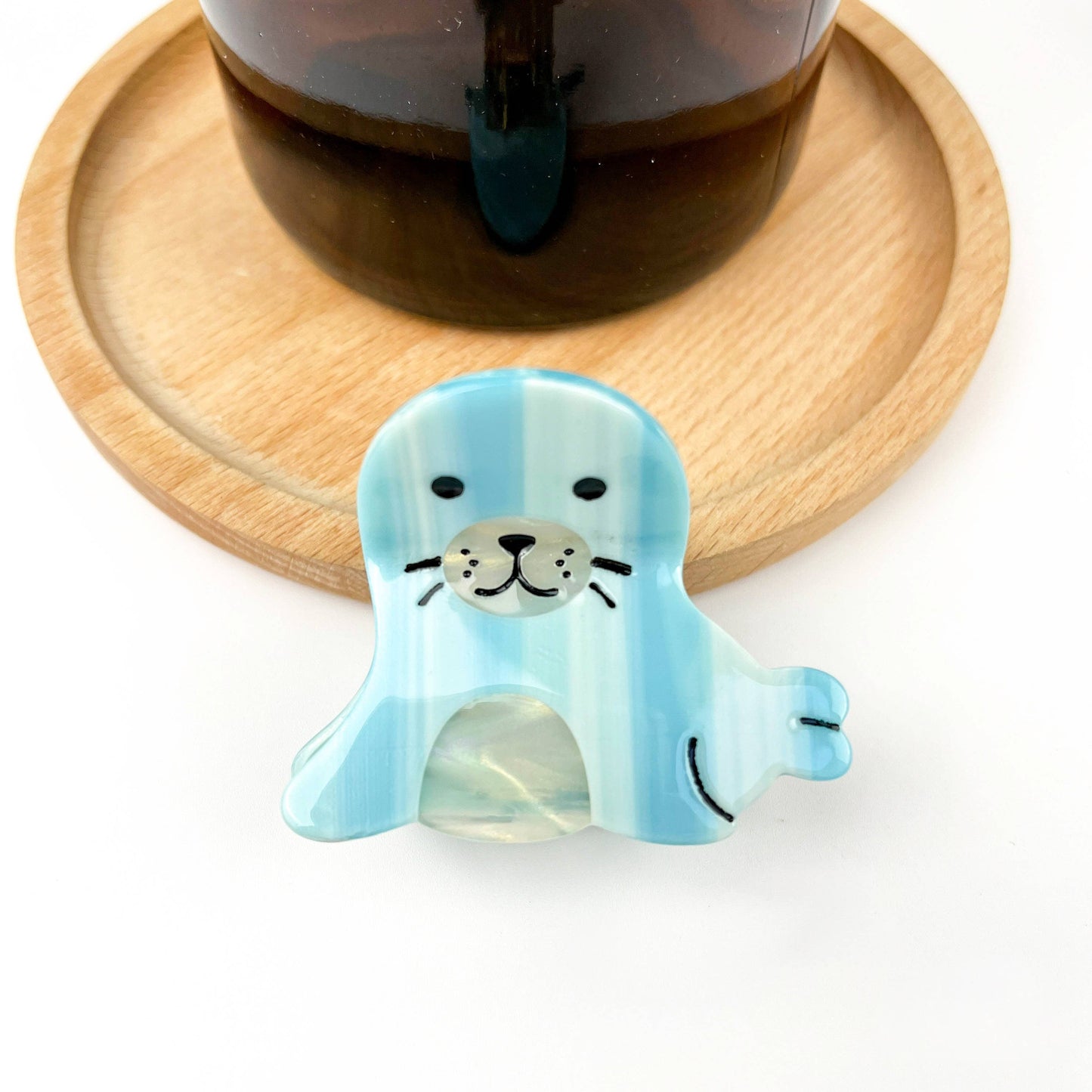 Medium Ocean Animal Hair Clip, Seal Claw Clip