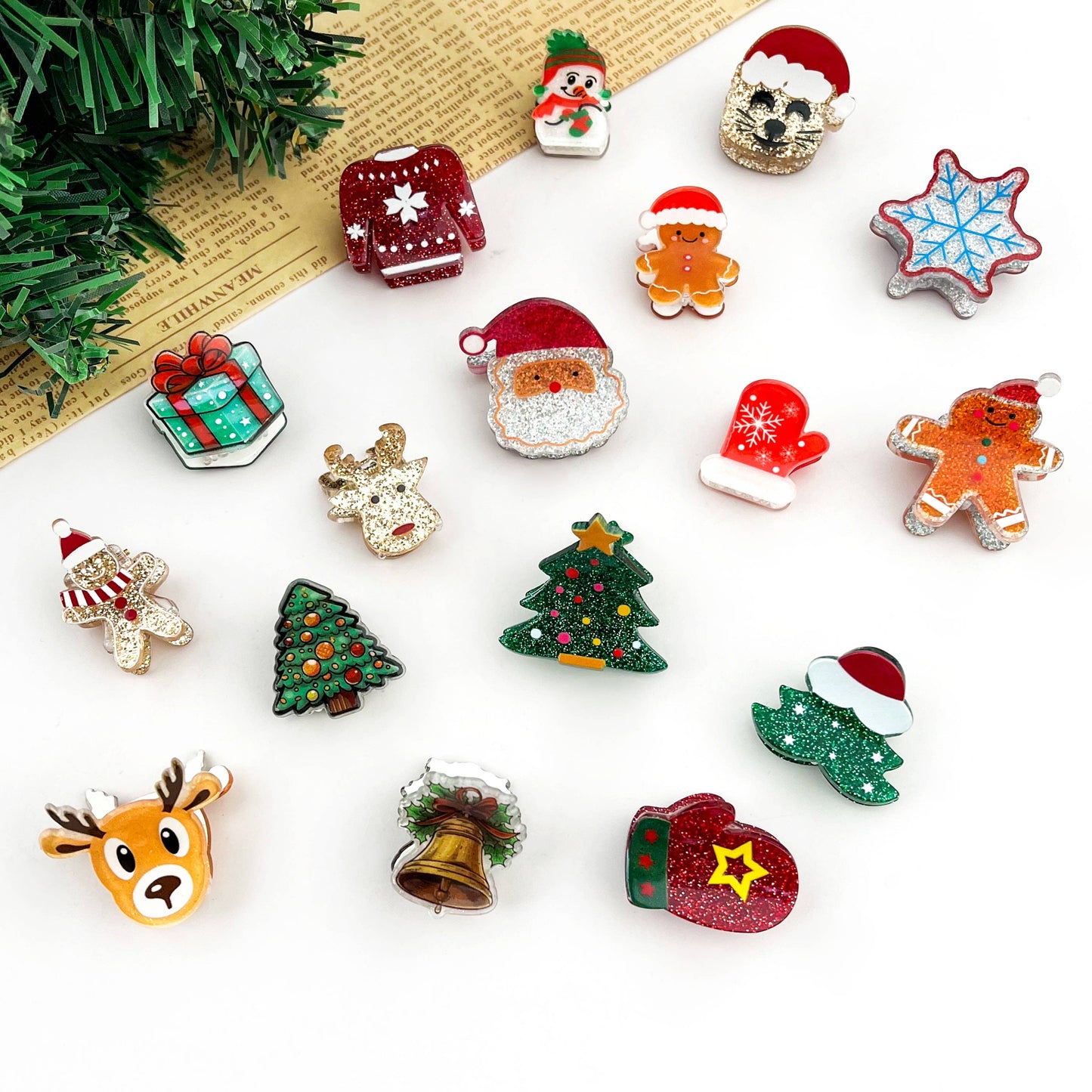 Christmas Glitter Mini Hair Claw Clip