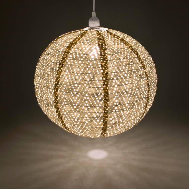 Stella Nova Outdoor Pendent Light - Chevron 18" Pearl