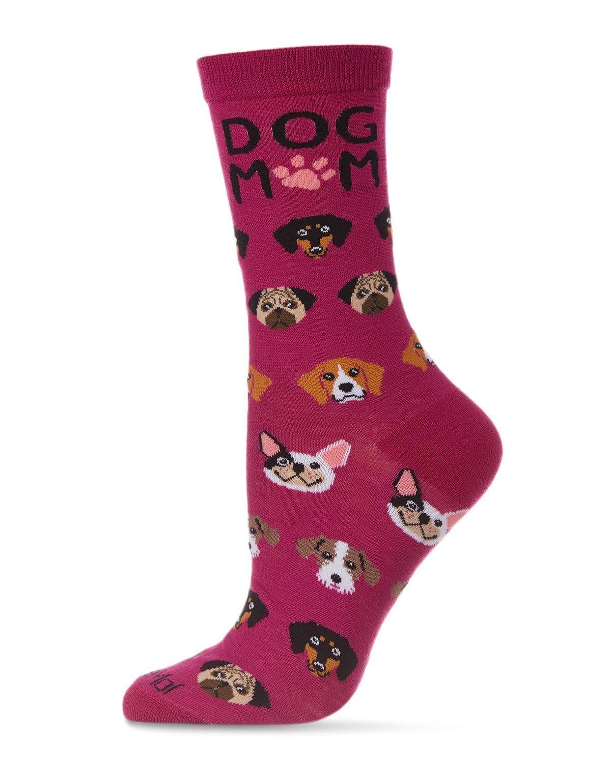 Women's Dog Mom Bamboo Crew Socks