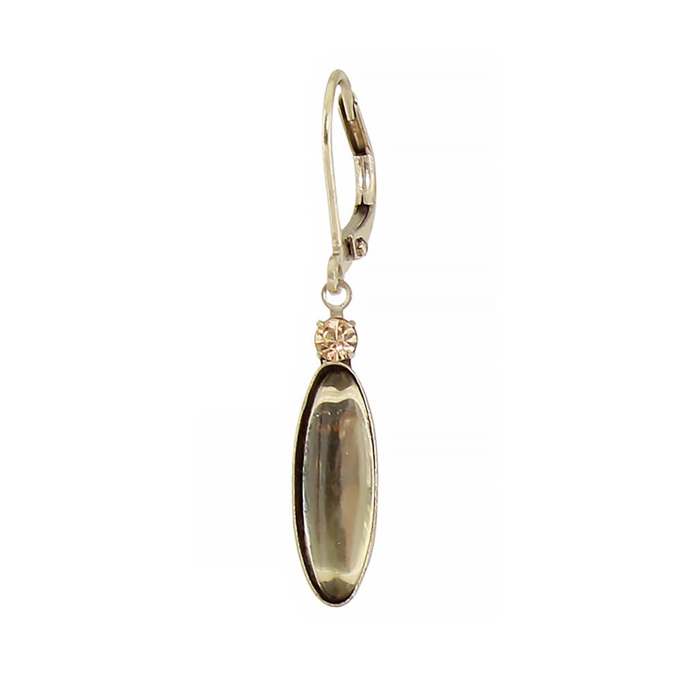 Stacked Glass Oval Earring