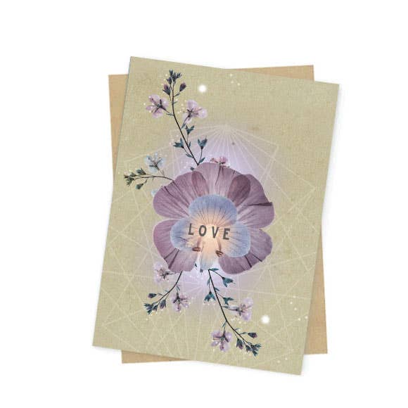 Mini Greeting Card, Pansy Love