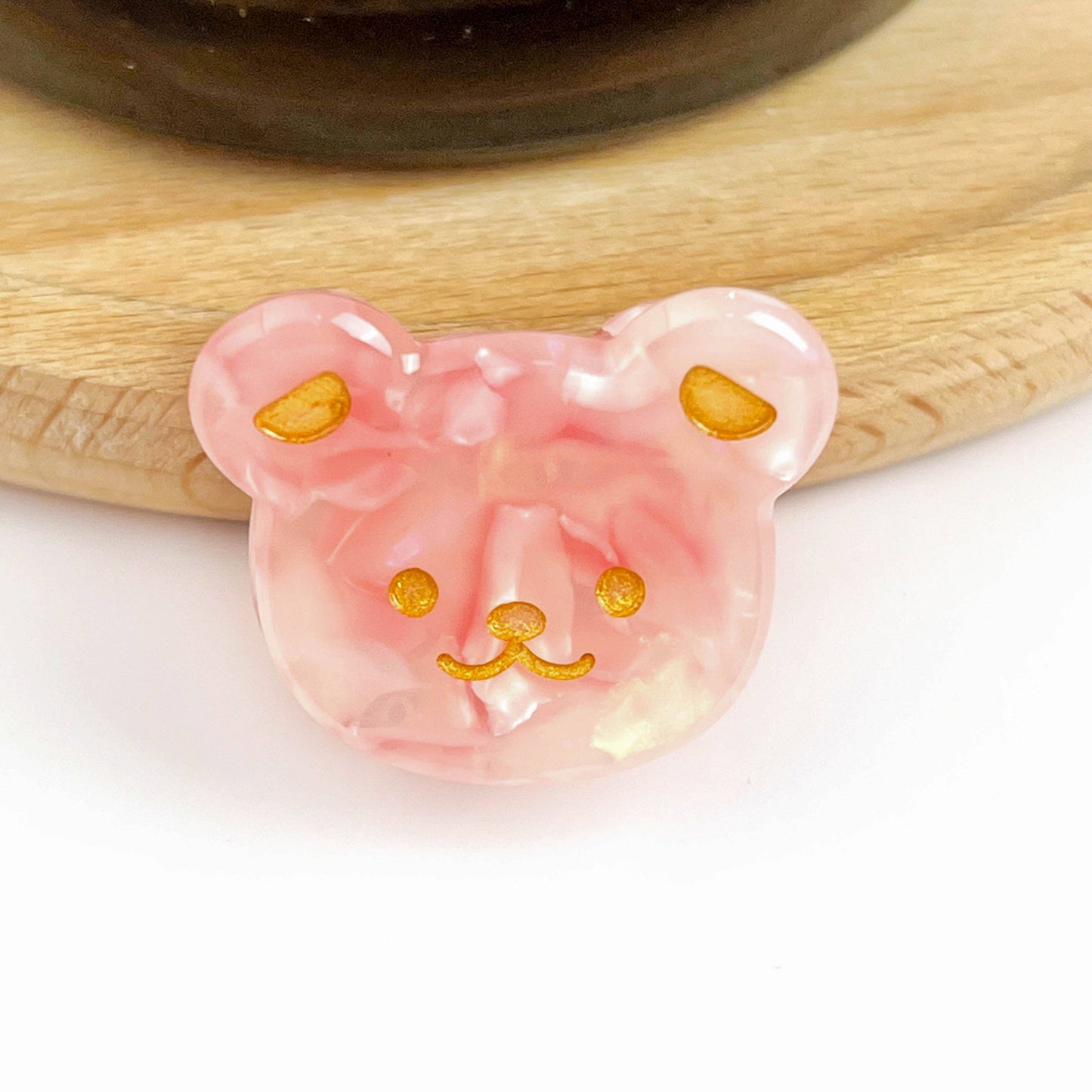 Cute Bear Head Mini Claw Clip, Acetate Children's Hair Clip