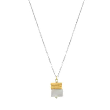Stacked bars mixed metal neck