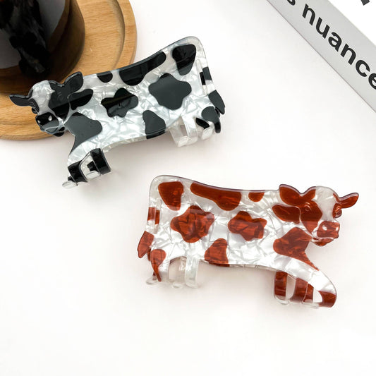 Cow Print Hair Claw Clip
