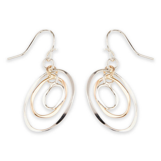 Tilted Oval Link Dangle Earring