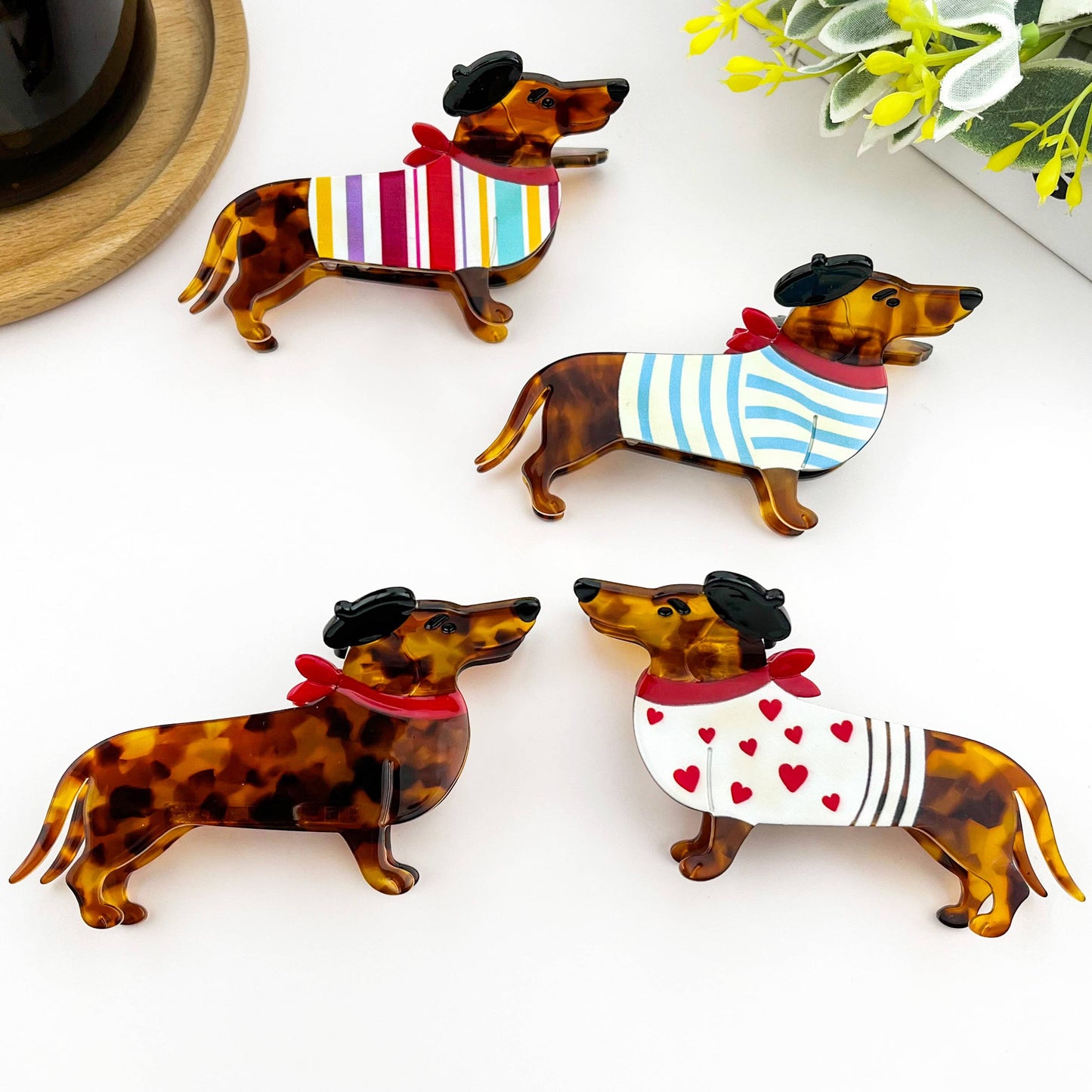 Cute Dog Hair Claw Clip, Acetate Animal Hair Clip