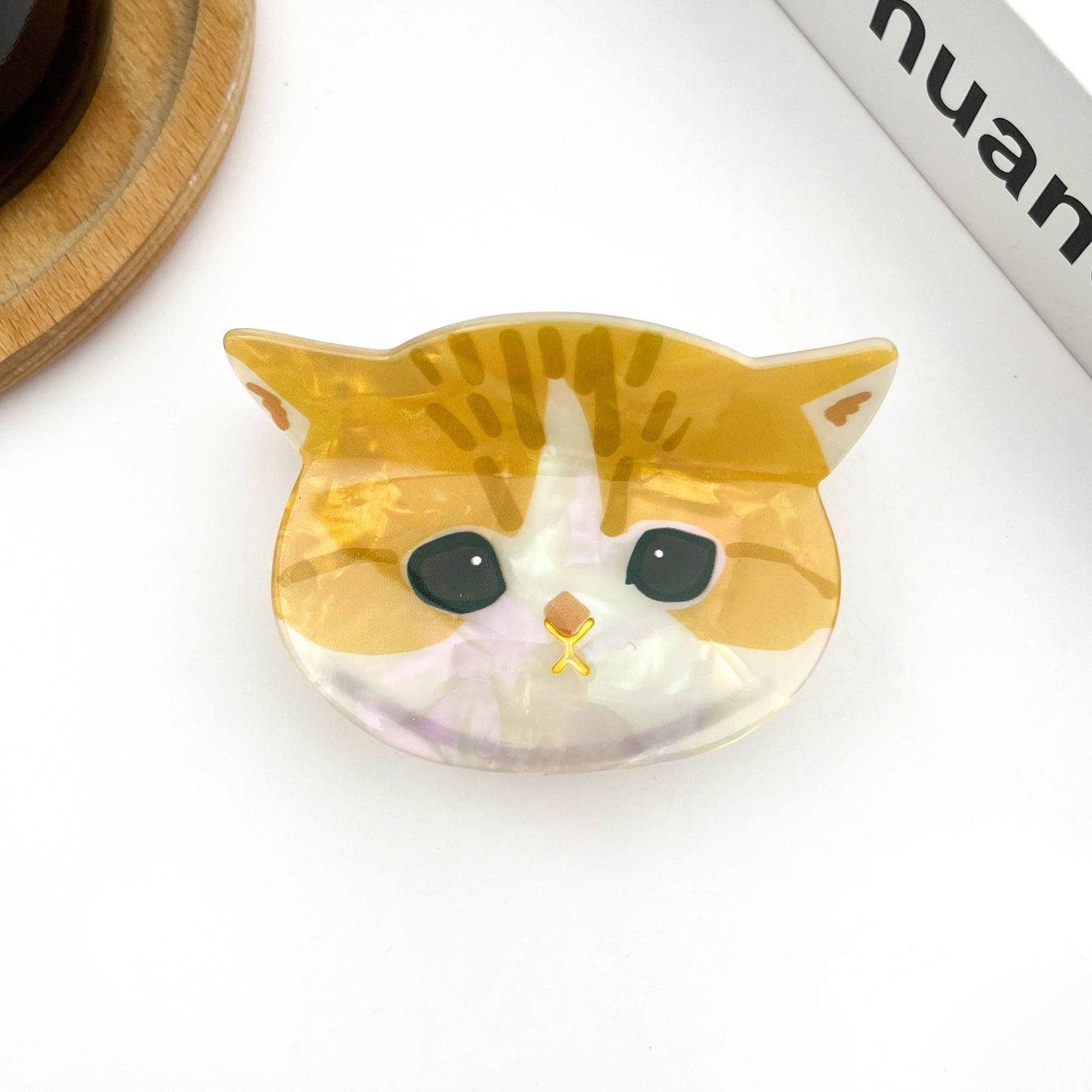 Cat Head Acetate Claw Clip Hair Clip
