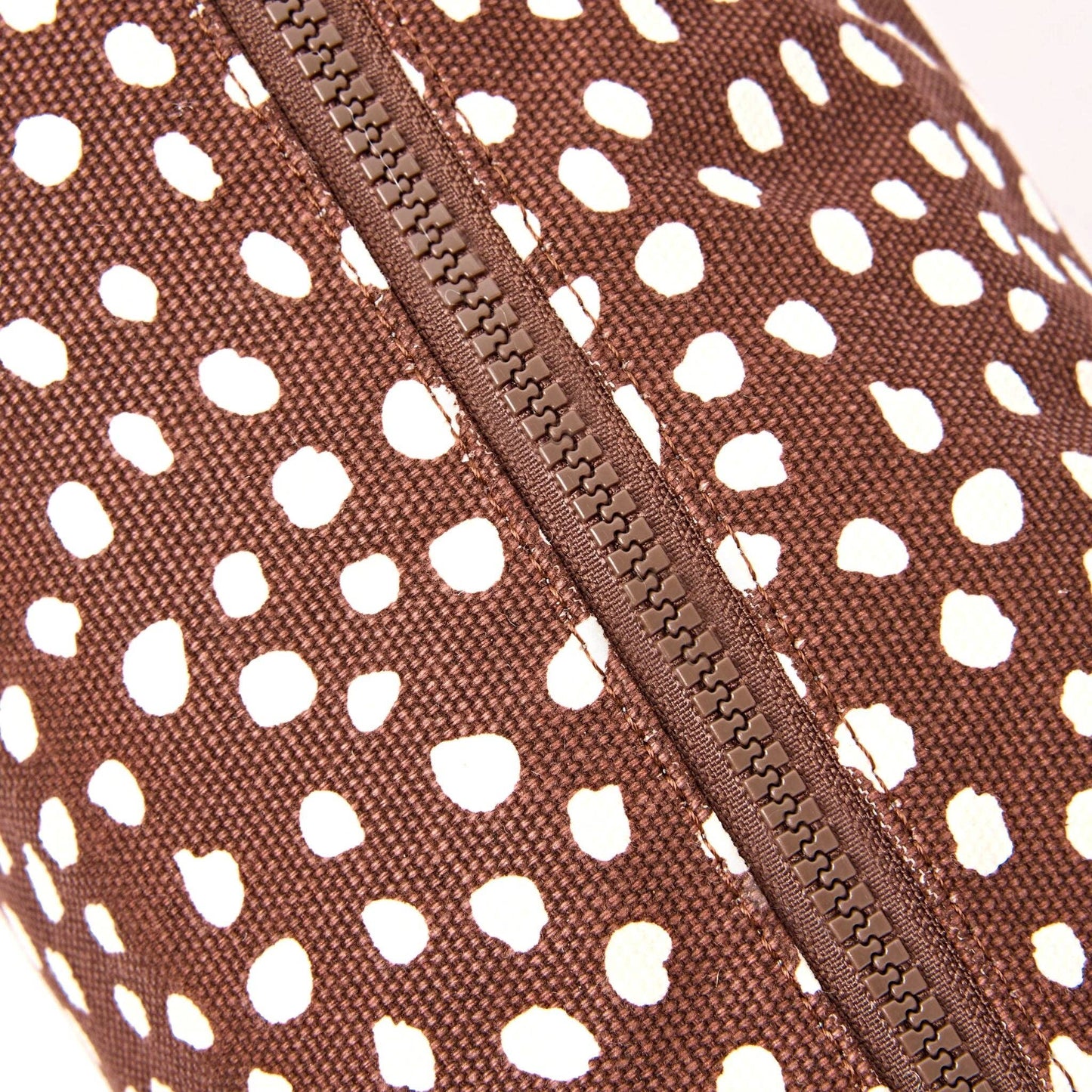 Mayfair Wash Bag in Brown Spot Cotton Canvas