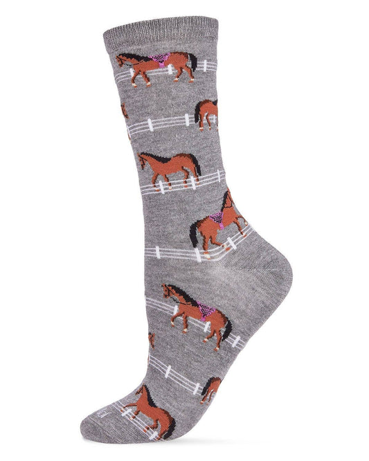 MeMoi Show Pony Bamboo Blend Crew Socks